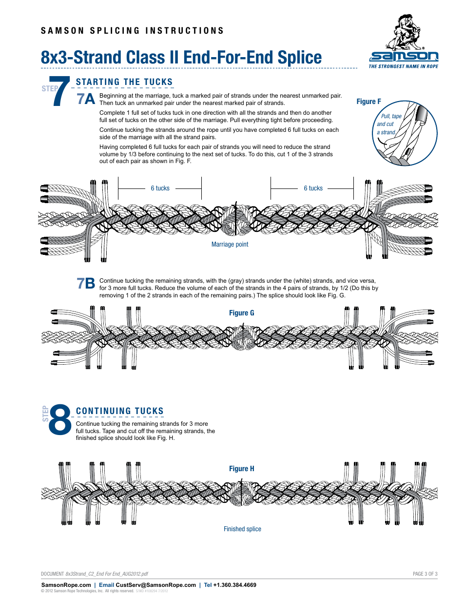 8x3-strand class ii end-for-end splice, 7a 7 b | Samson 8x3-STRAND Class II End-for-End Splice User Manual | Page 3 / 3