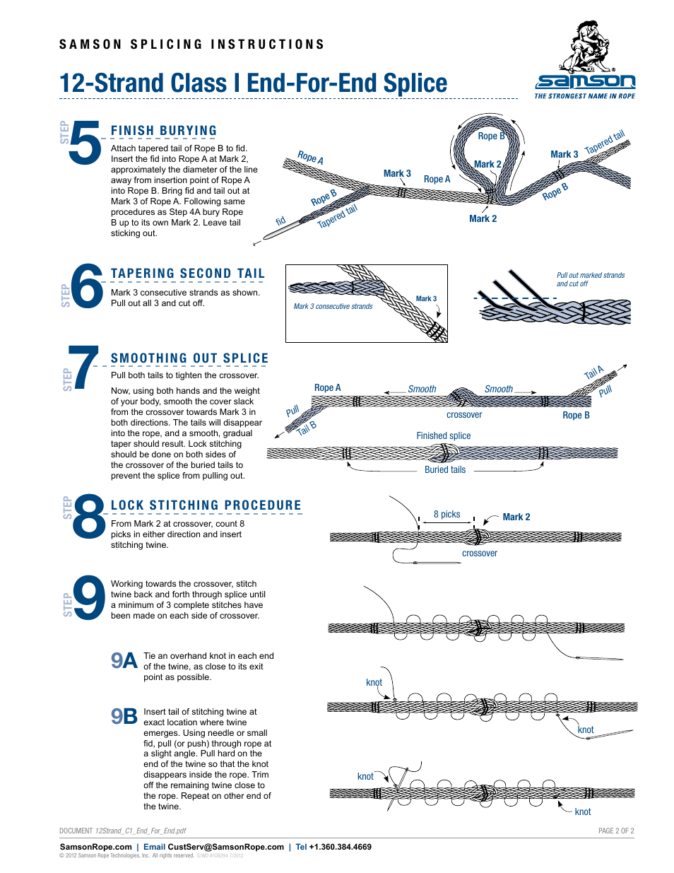 Strand class i end-for-end splice | Samson 12-STRAND Class I End-for-End Splice User Manual | Page 2 / 2