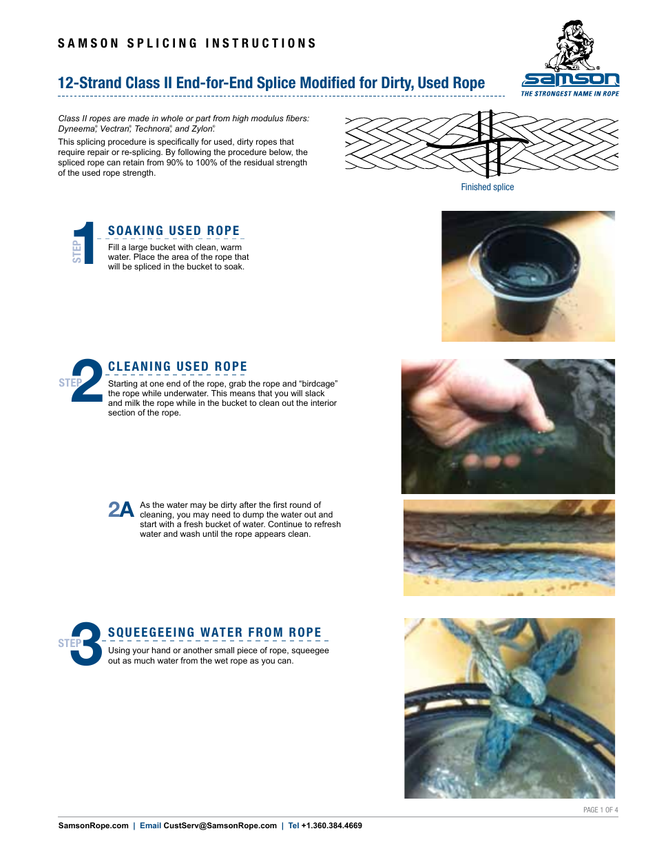 Samson 12-STRAND Class II End-for-End Splice Modified for Dirty, Used Rope User Manual | 4 pages