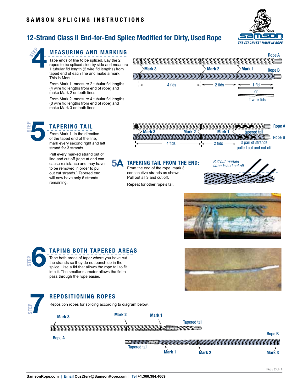 Samson 12-STRAND Class II End-for-End Splice Modified for Dirty, Used Rope User Manual | Page 2 / 4