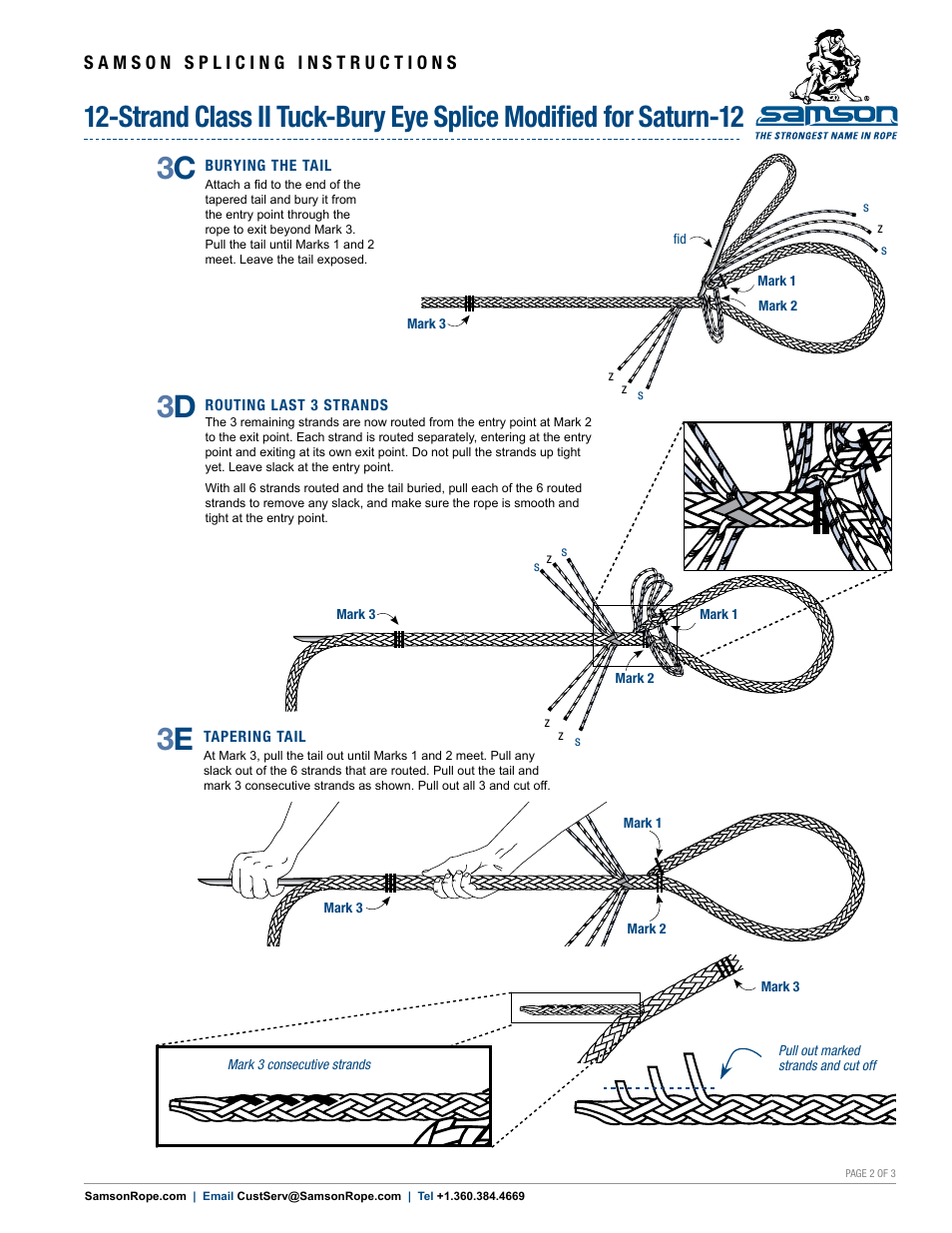 3d 3 c | Samson 12-STRAND Class II Tuck-Bury Eye Splice Modified for Saturn-12 User Manual | Page 2 / 3