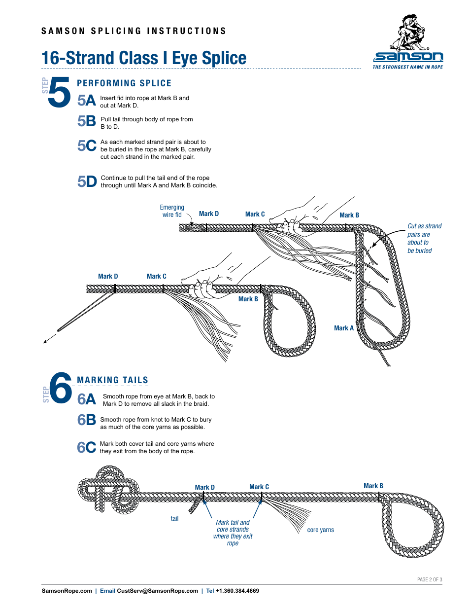 Strand class i eye splice | Samson 16-STRAND Class I Eye Splice User Manual | Page 2 / 3