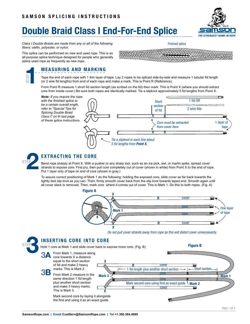 Samson DOUBLE BRAID Class I End-for-End Splice User Manual | 4 pages