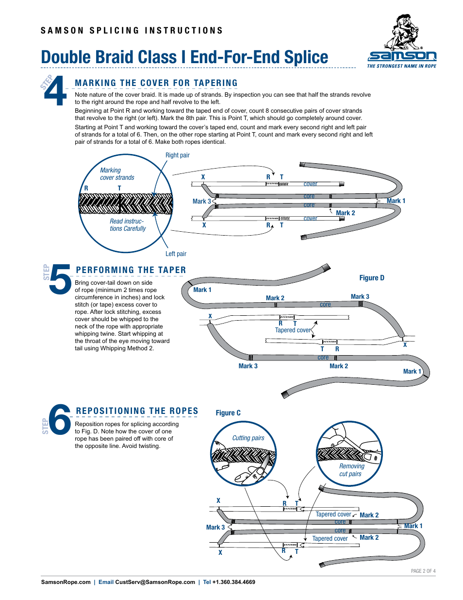 Double braid class i end-for-end splice | Samson DOUBLE BRAID Class I End-for-End Splice User Manual | Page 2 / 4