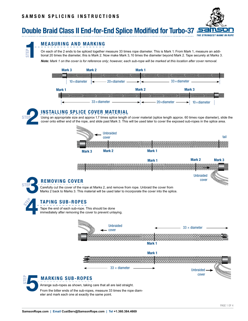 Samson DOUBLE BRAID Class II End-for-End Splice Modified for Turbo-37 User Manual | 4 pages