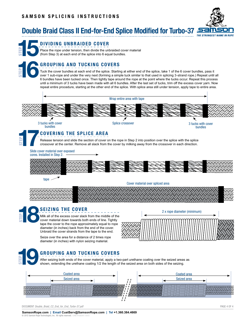 Samson DOUBLE BRAID Class II End-for-End Splice Modified for Turbo-37 User Manual | Page 4 / 4