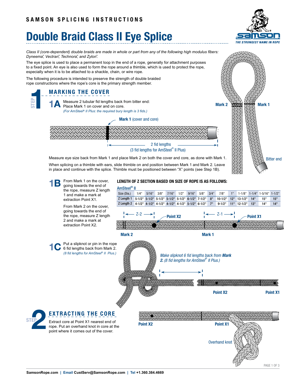 Samson DOUBLE BRAID Class II Eye Splice User Manual | 3 pages