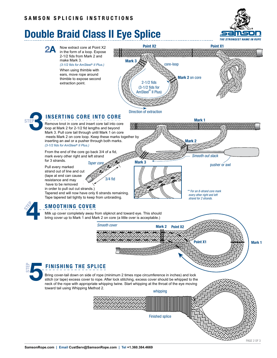 Double braid class ii eye splice | Samson DOUBLE BRAID Class II Eye Splice User Manual | Page 2 / 3