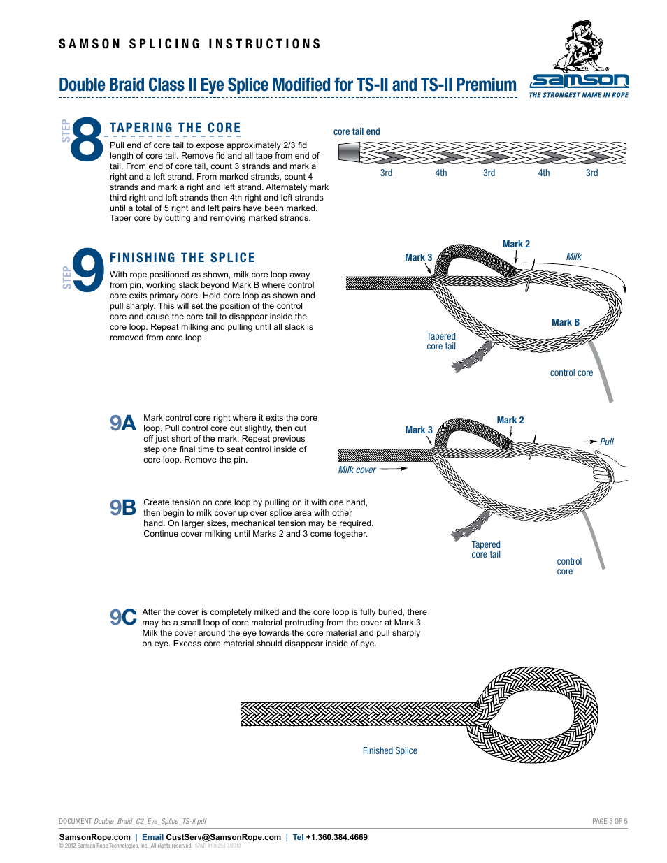 Samson DOUBLE BRAID Class II Eye Splice Modified for TS-II and TS-II Premium User Manual | Page 5 / 5