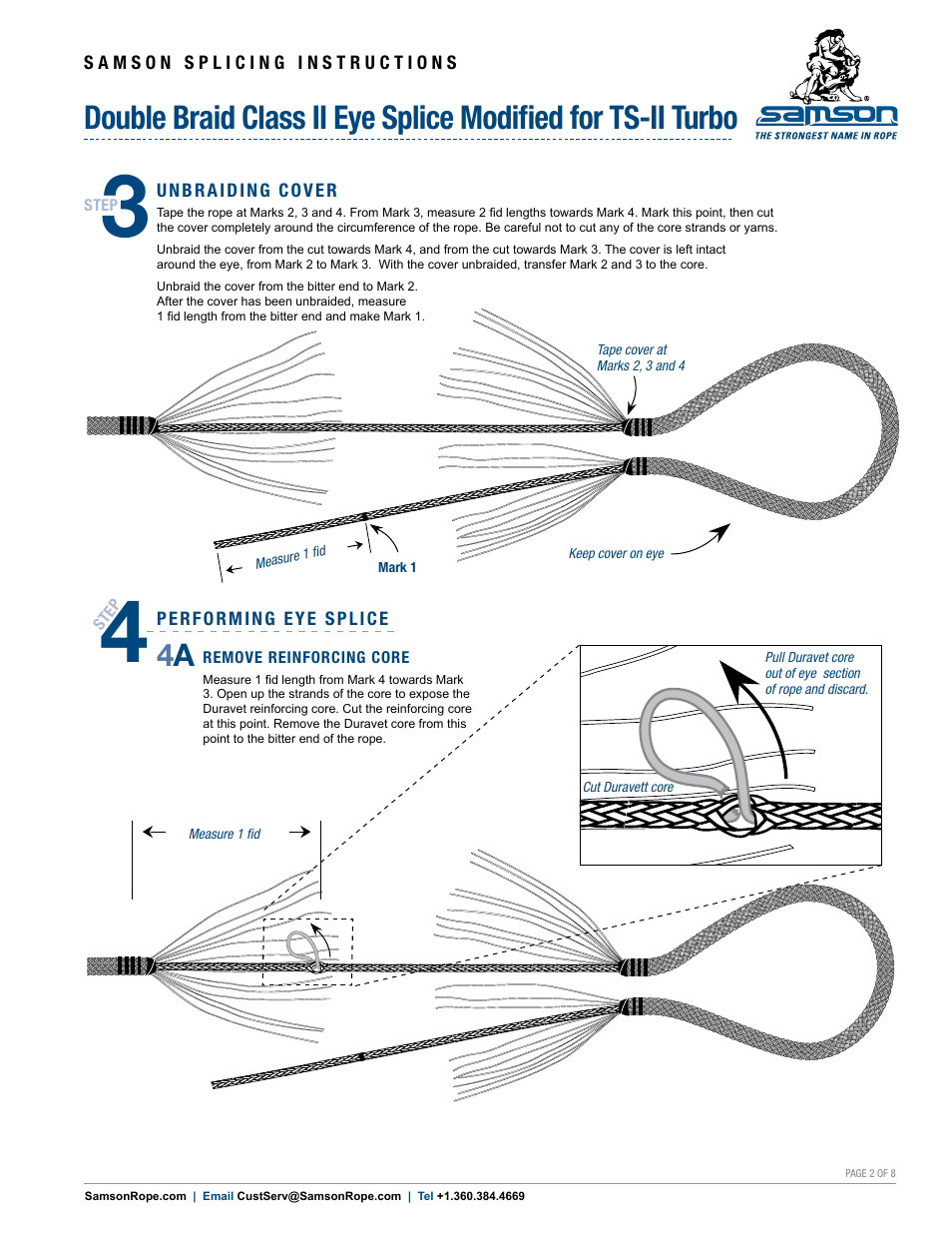 Samson DOUBLE BRAID Class II Eye Splice Modified for TS-II Turbo User Manual | Page 2 / 8