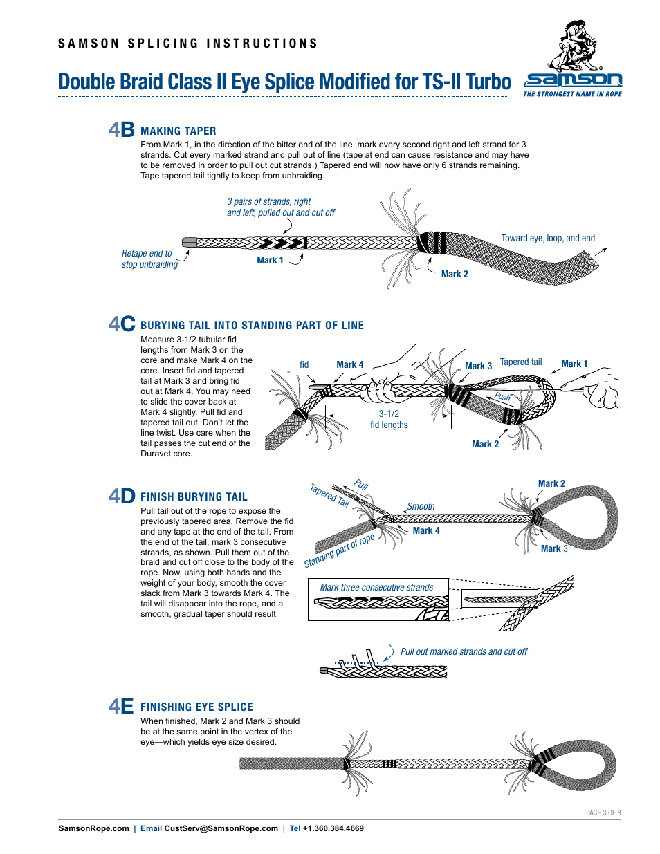 4d 4 e | Samson DOUBLE BRAID Class II Eye Splice Modified for TS-II Turbo User Manual | Page 3 / 8