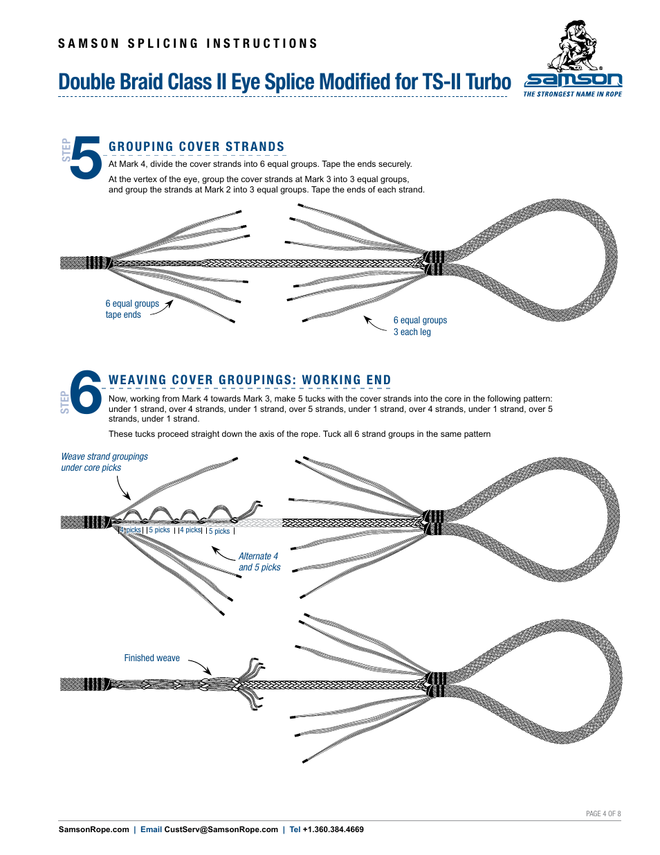 Samson DOUBLE BRAID Class II Eye Splice Modified for TS-II Turbo User Manual | Page 4 / 8