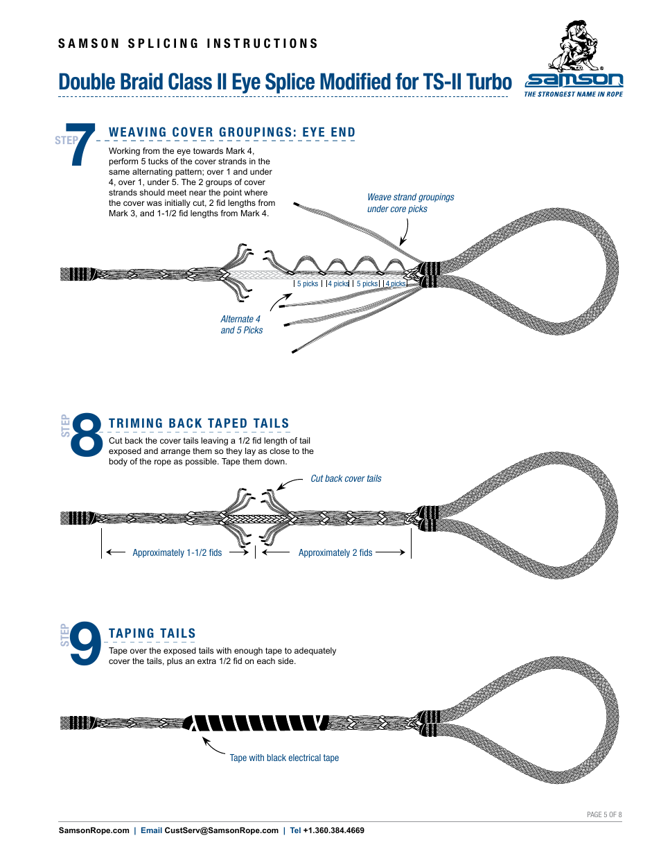 Samson DOUBLE BRAID Class II Eye Splice Modified for TS-II Turbo User Manual | Page 5 / 8