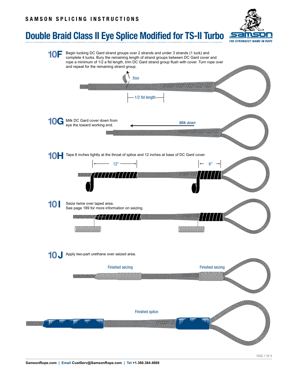 10 j, 10 f | Samson DOUBLE BRAID Class II Eye Splice Modified for TS-II Turbo User Manual | Page 7 / 8