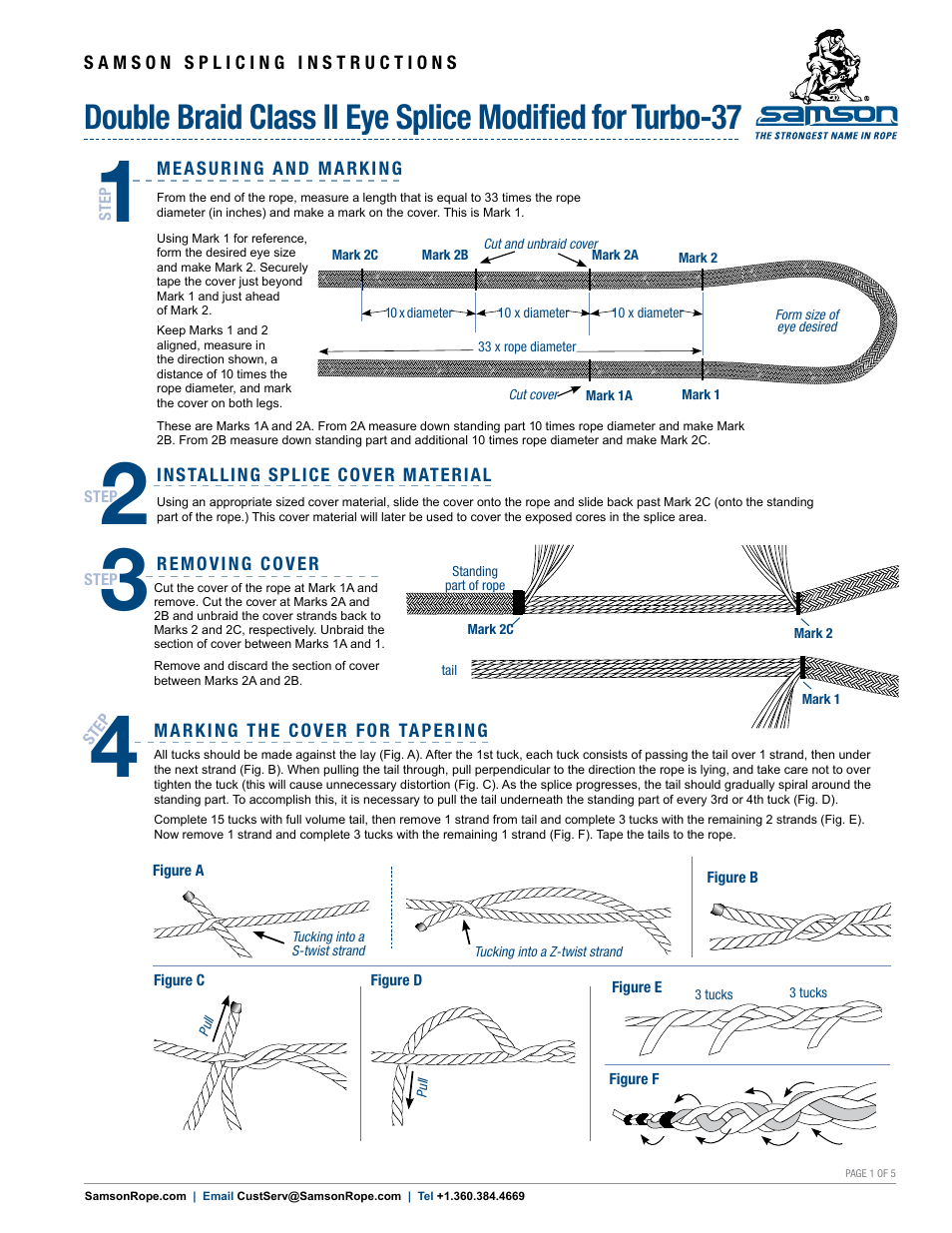 Samson DOUBLE BRAID Class II Eye Splice Modified for Turbo-37 User Manual | 5 pages