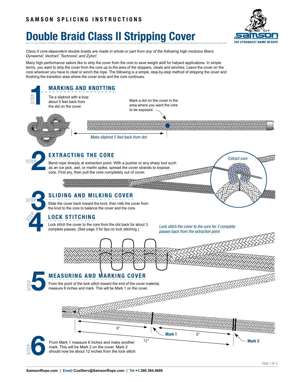 Samson DOUBLE BRAID Class II Tips for Stripping the Cover User Manual | 4 pages