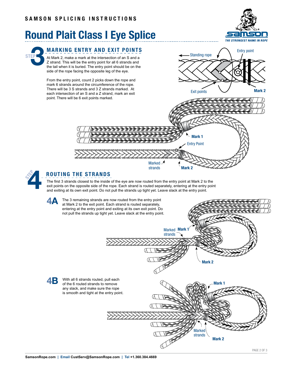 Round plait class i eye splice, 4a 4 b | Samson ROUND PLAIT Class I Eye Splice User Manual | Page 2 / 3
