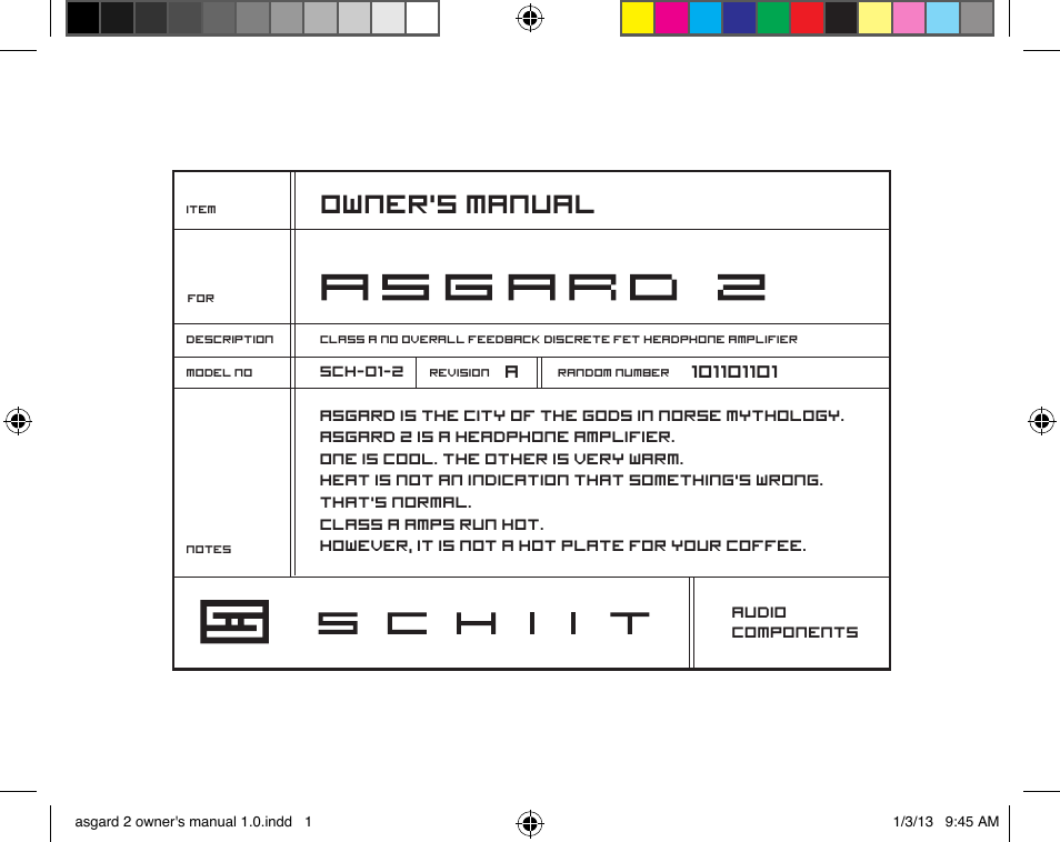 Schiit Asgard 2 User Manual | 8 pages
