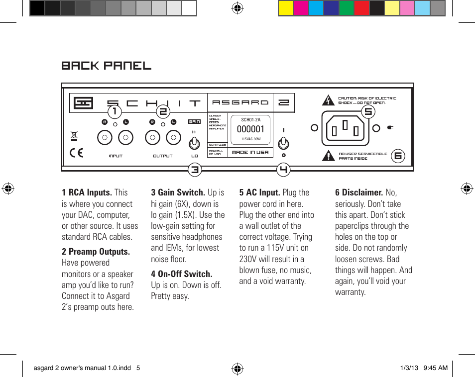 Back panel | Schiit Asgard 2 User Manual | Page 5 / 8