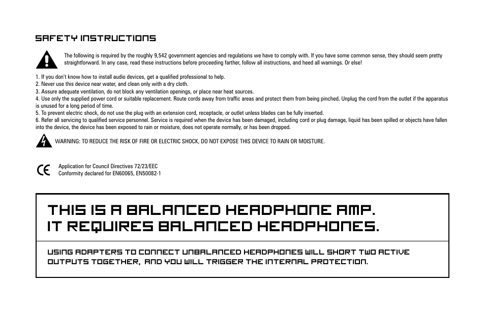 Safety instructions | Schiit Mjolnir User Manual | Page 2 / 8