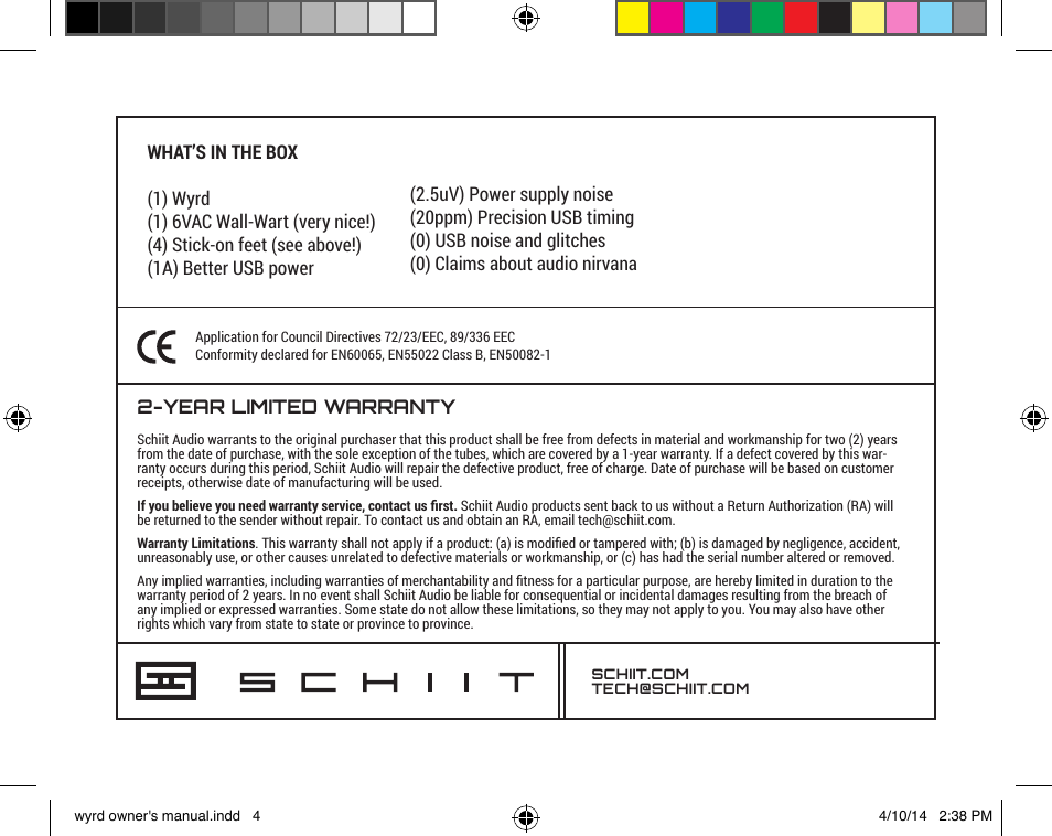 Schiit Wyrd User Manual | Page 4 / 4