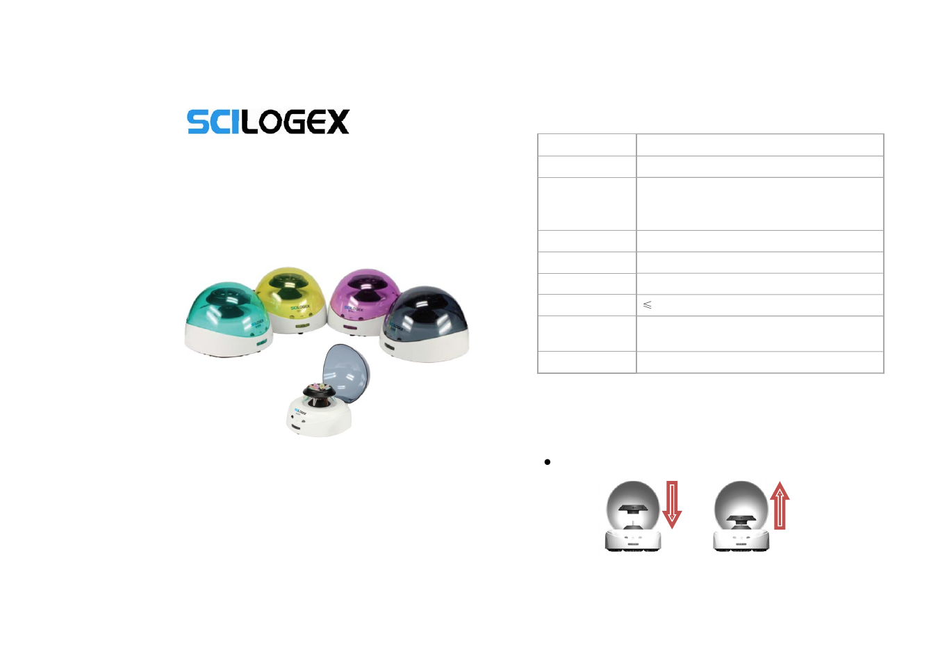 Scilogex D1008 Mini-Centrifuge User Manual | 2 pages