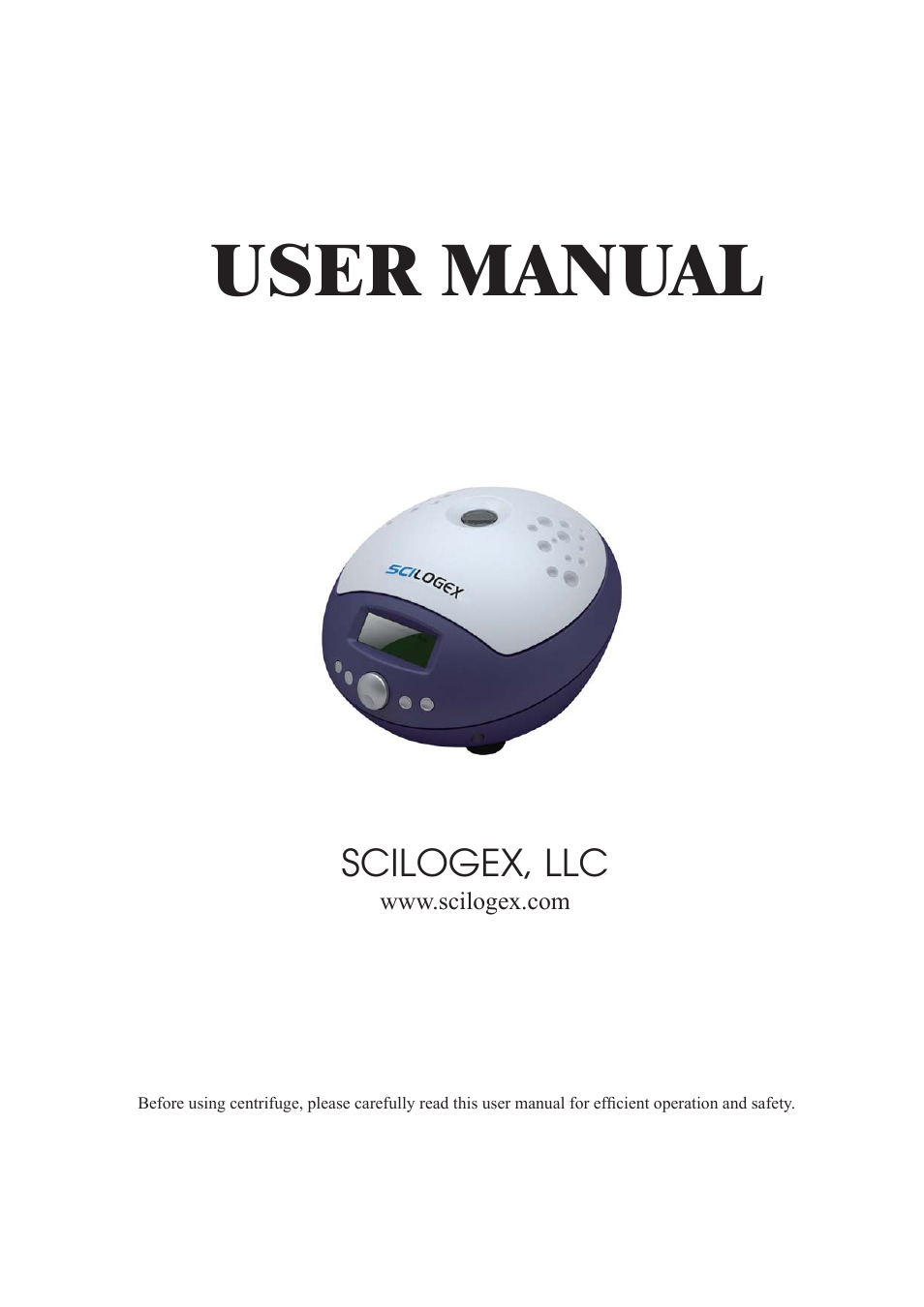 Scilogex D2012 Micro-Centrifuge User Manual | 20 pages