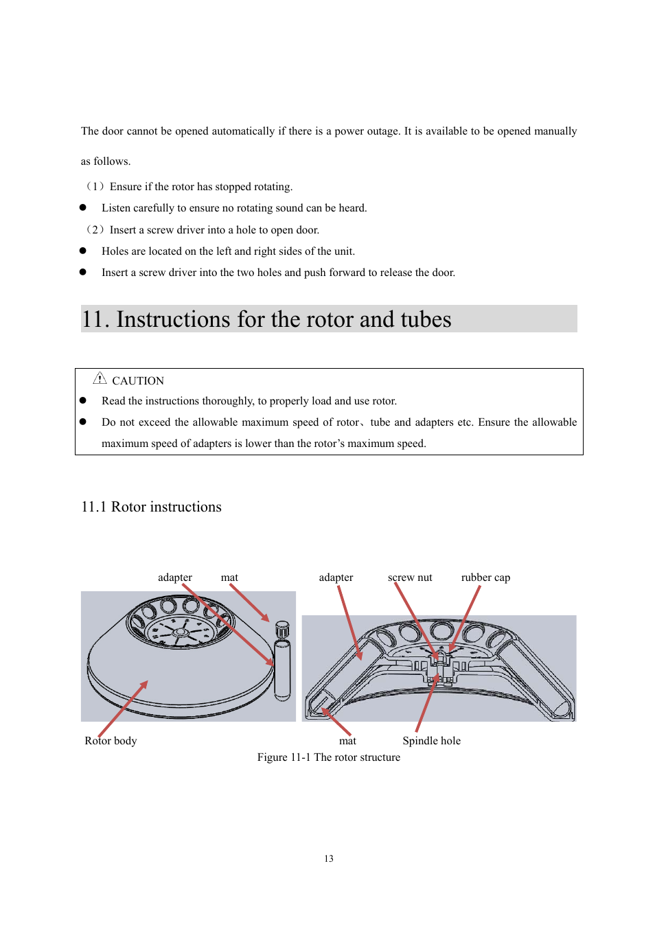 Instructions for the rotor and tubes, 1 rotor instructions | Scilogex DM0142 Clinical-Centrifuge User Manual | Page 16 / 21