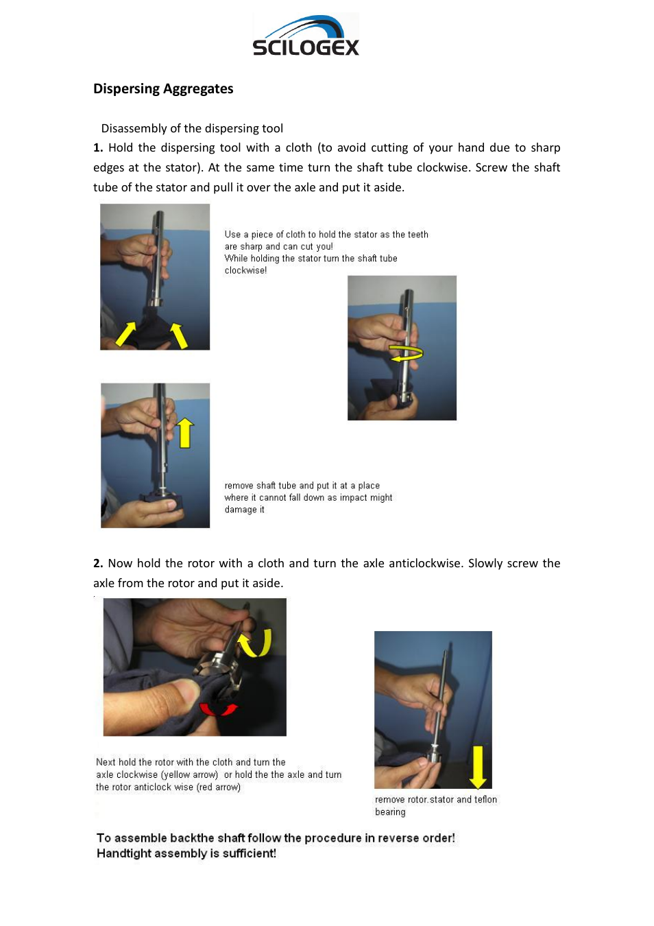 Dispersing aggregates | Scilogex D-500 User Manual | Page 6 / 12