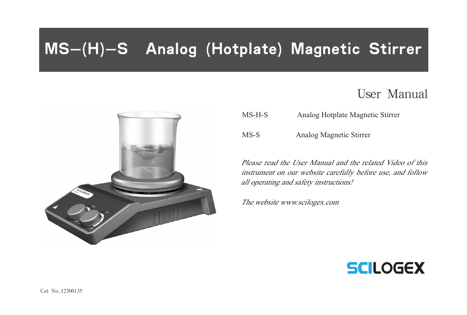 Scilogex MS-S User Manual | 12 pages