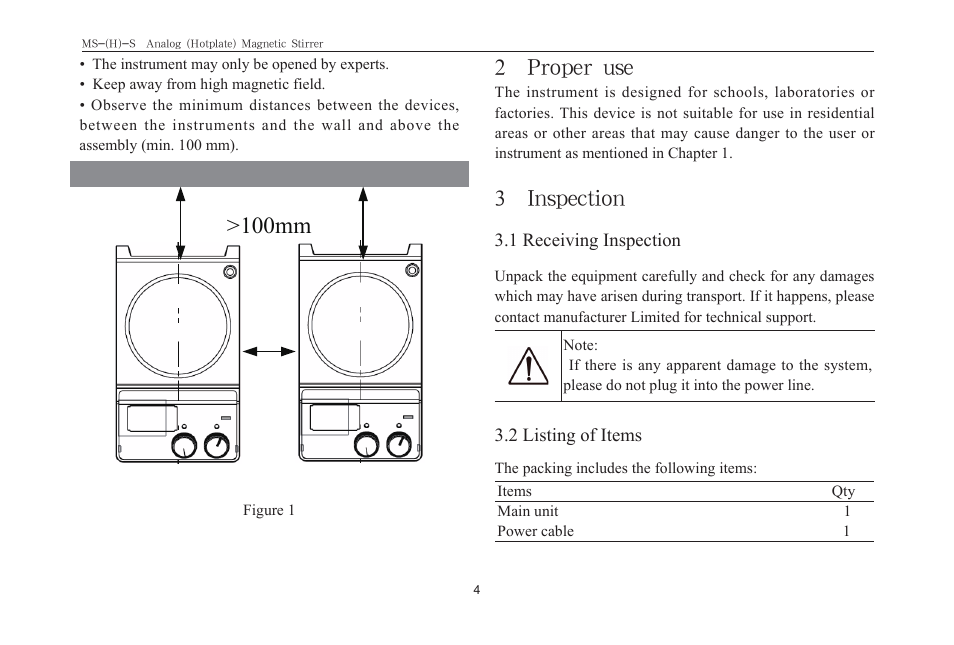 100mm, 2 proper use, 3 inspection | Scilogex MS-S User Manual | Page 6 / 12