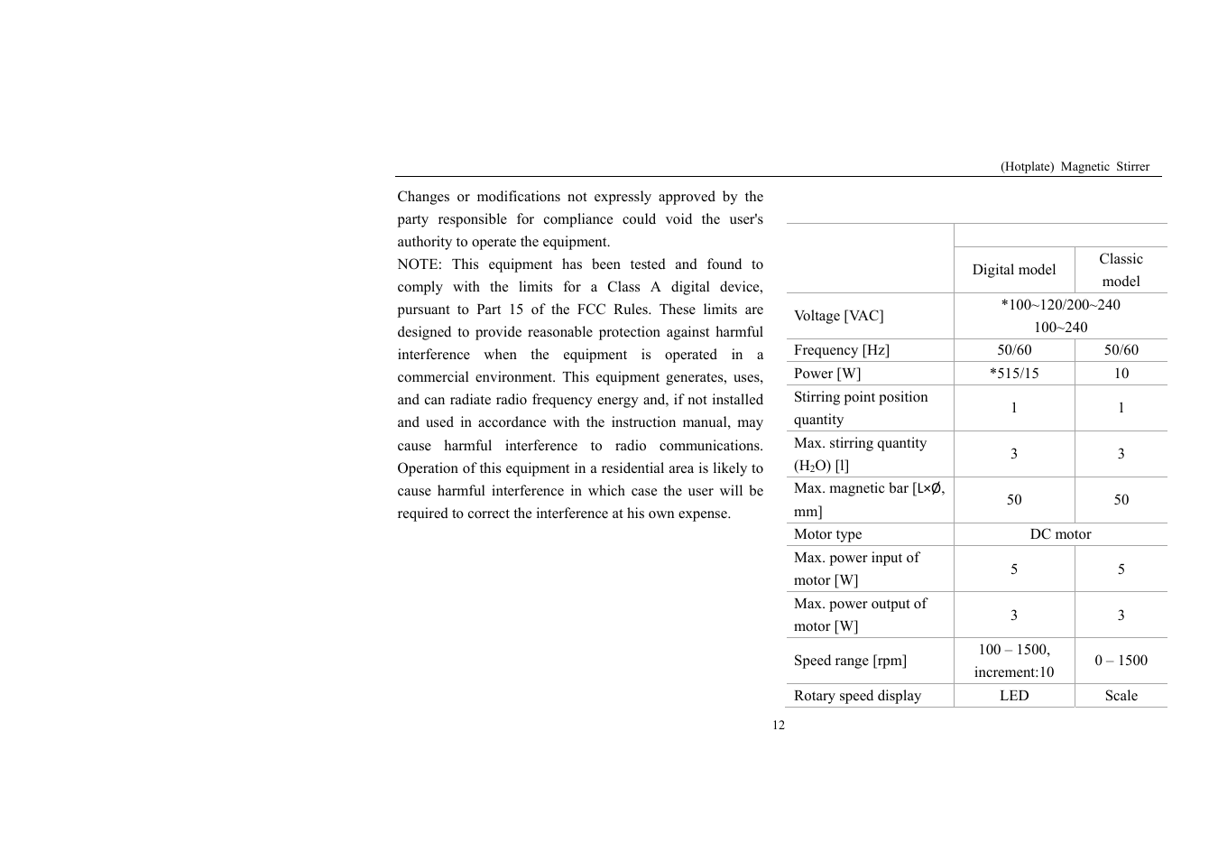 Specifications | Scilogex MS-PB User Manual | Page 14 / 18