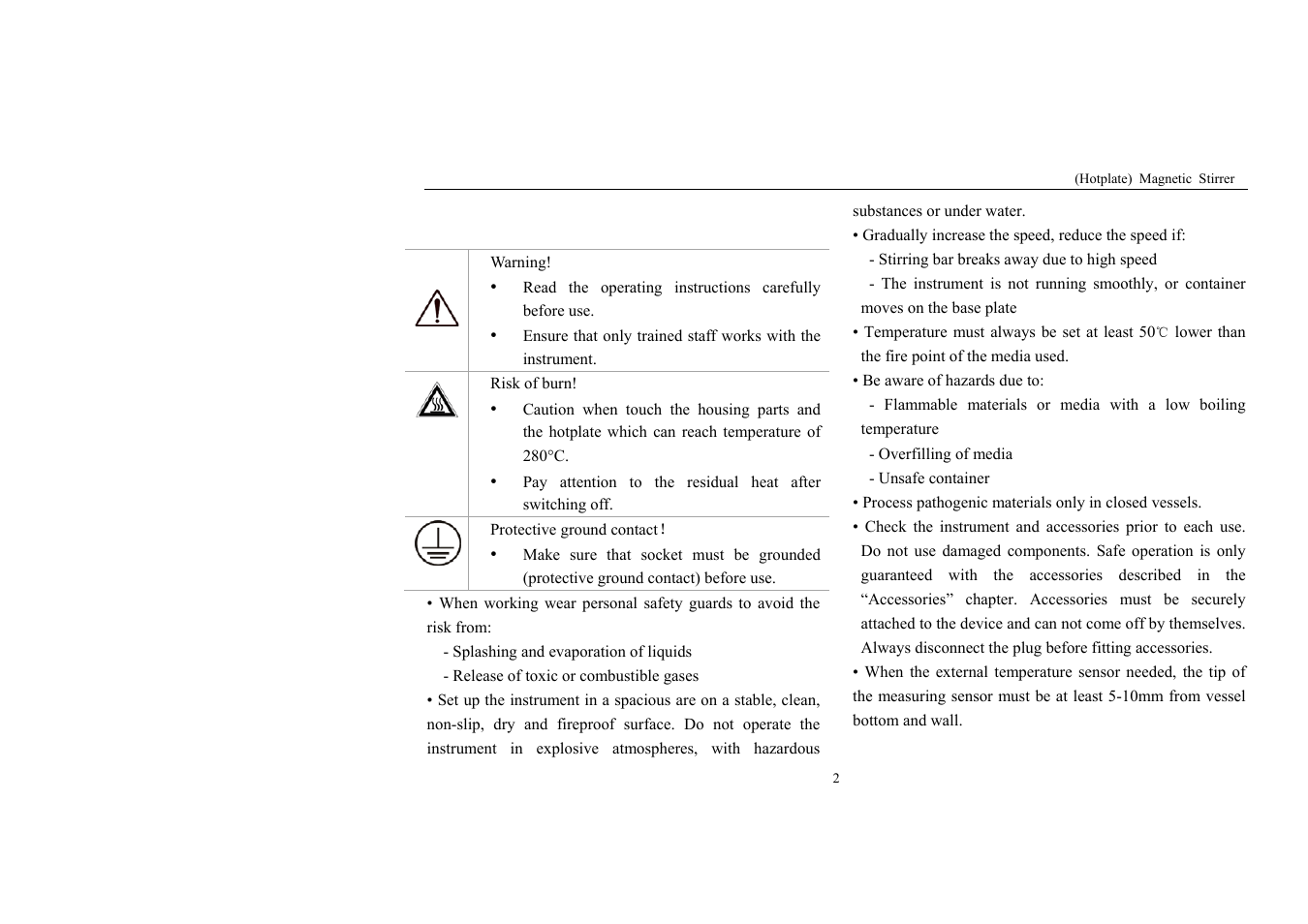 Safety instructions | Scilogex MS-PB User Manual | Page 4 / 18