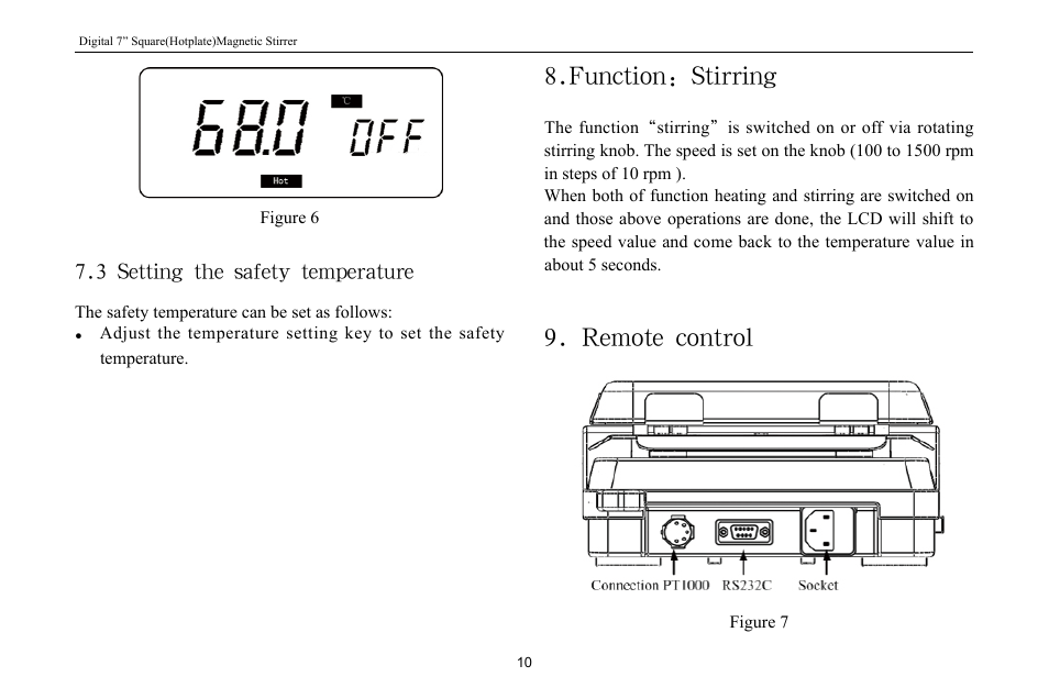 Function: stirring, Remote control | Scilogex MS7-H550-Pro User Manual | Page 12 / 20