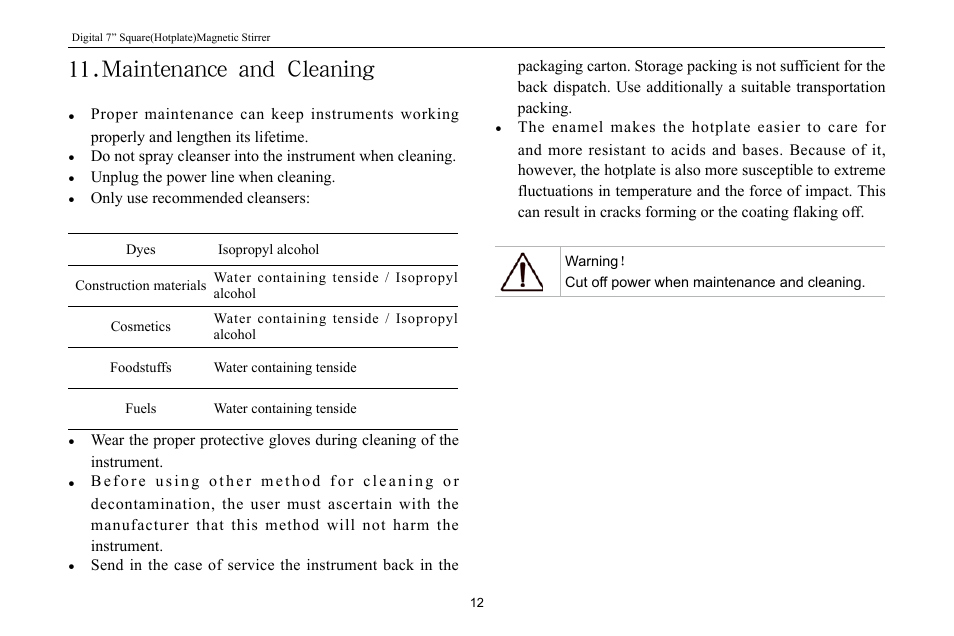 Maintenance and cleaning | Scilogex MS7-H550-Pro User Manual | Page 14 / 20