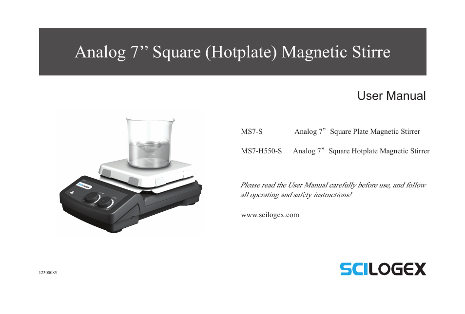 Scilogex MS7-H550-S User Manual | 16 pages