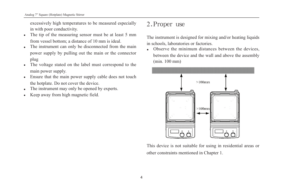 Proper use | Scilogex MS7-H550-S User Manual | Page 6 / 16