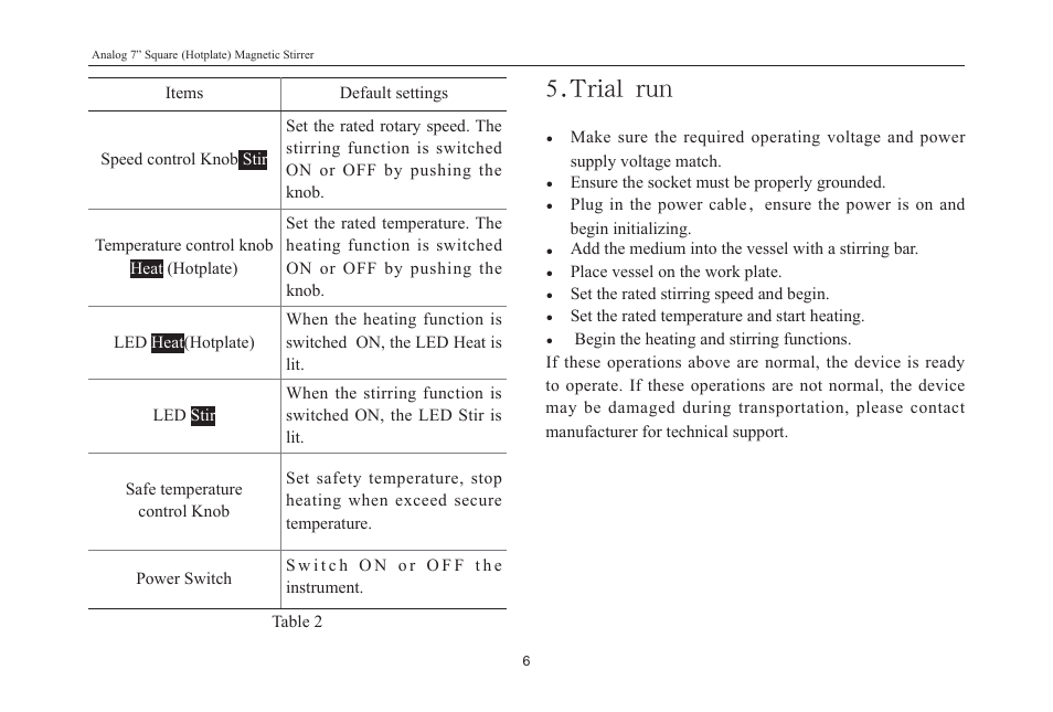 Trial run | Scilogex MS7-H550-S User Manual | Page 8 / 16