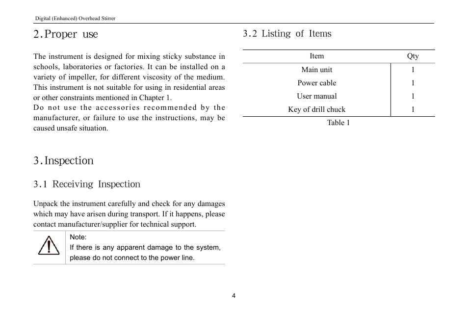 Proper use, Inspection | Scilogex OS20-Pro User Manual | Page 6 / 16