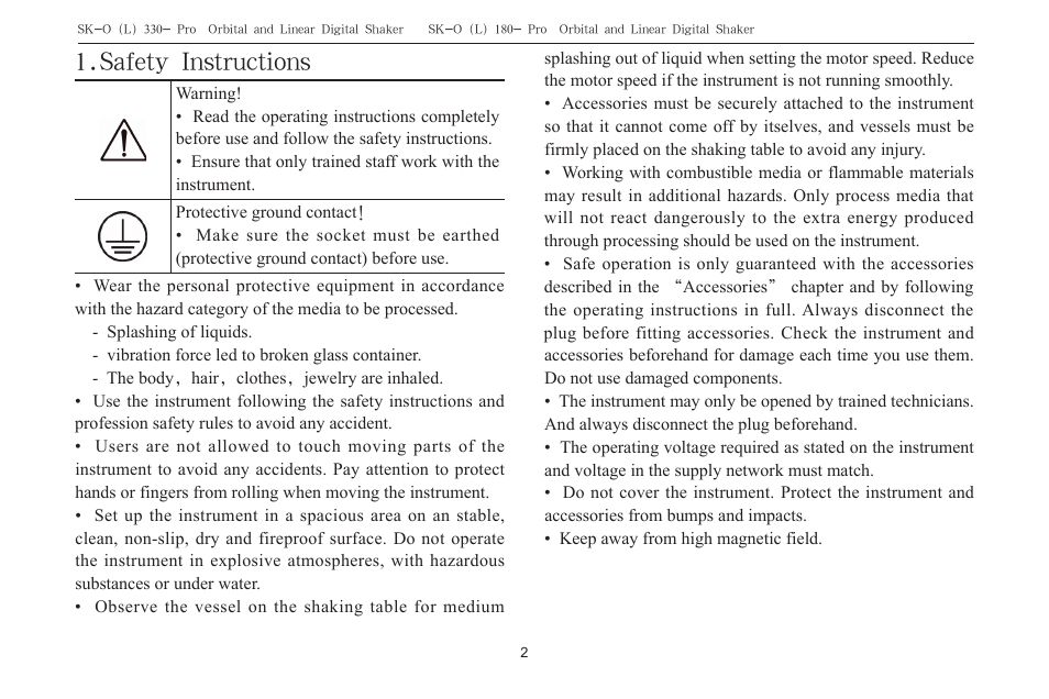 Safety instructions | Scilogex SK-O180-Pro User Manual | Page 4 / 16