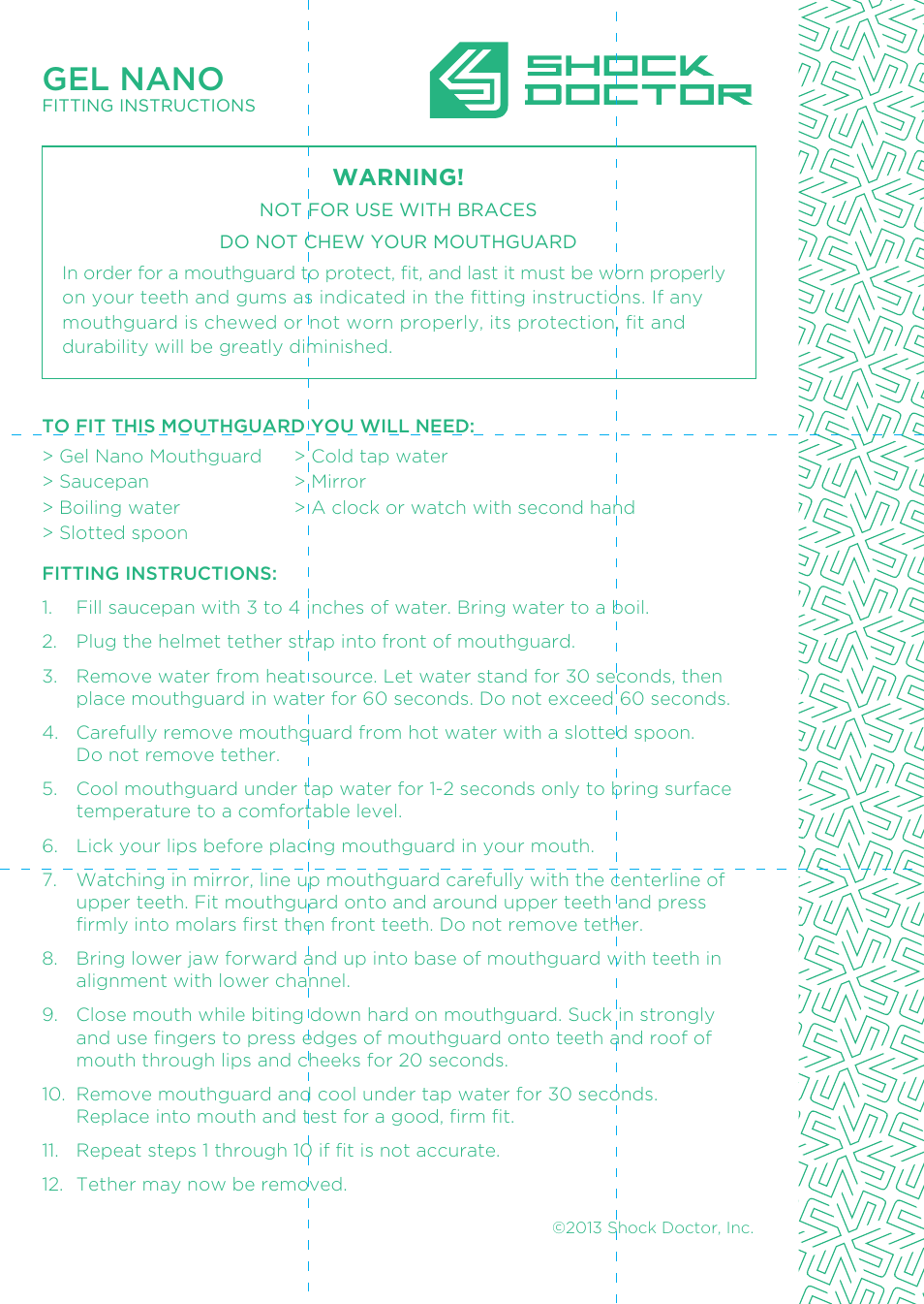 Shock Doctor Gel Nano Flavor Fusion Mouthguard User Manual | 1 page