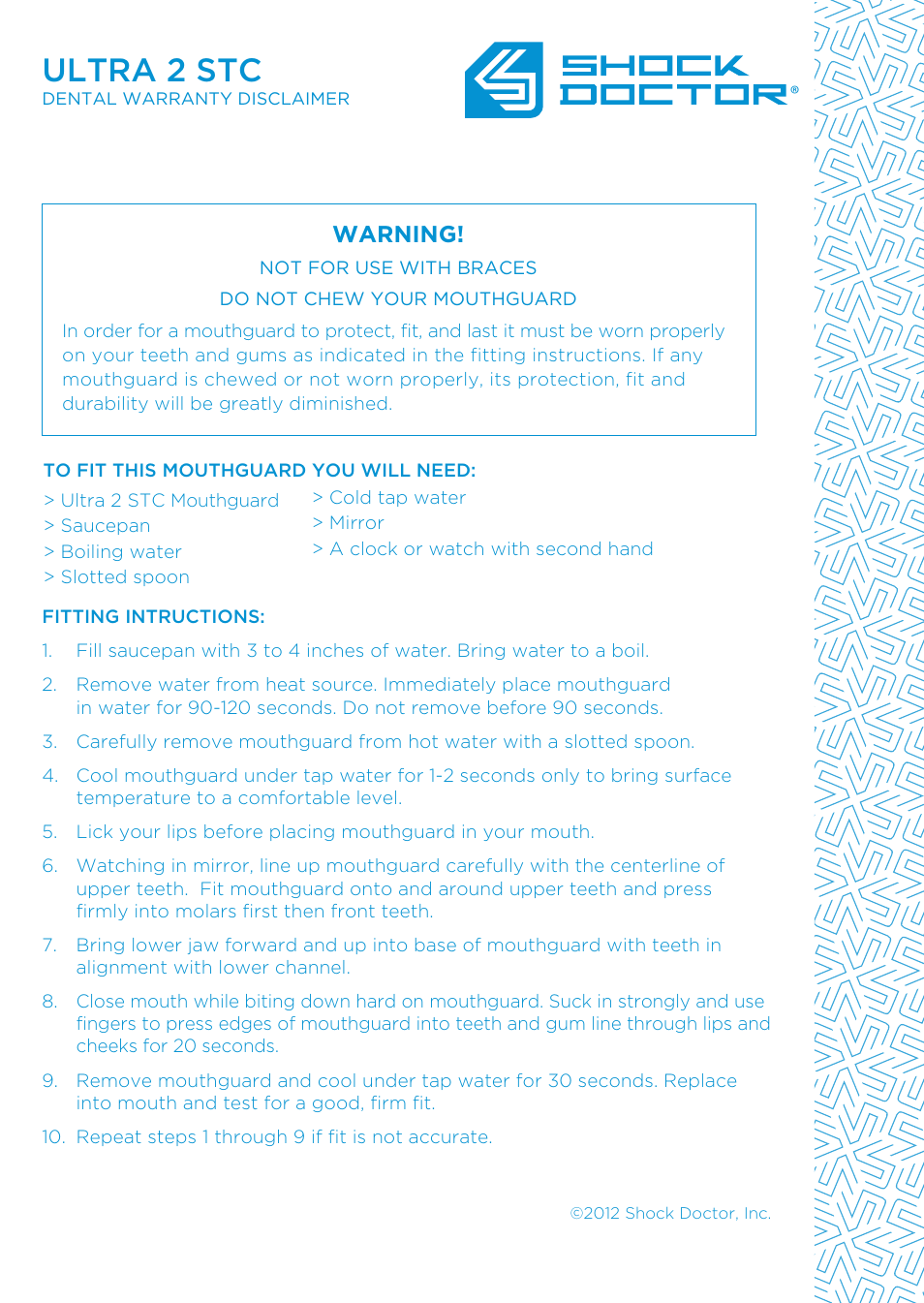 Shock Doctor Ultra2 STC Mouthguard User Manual | 1 page