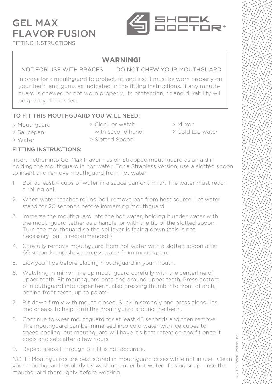 Shock Doctor Gel Max Flavor Fusion Mouthguard User Manual | 1 page