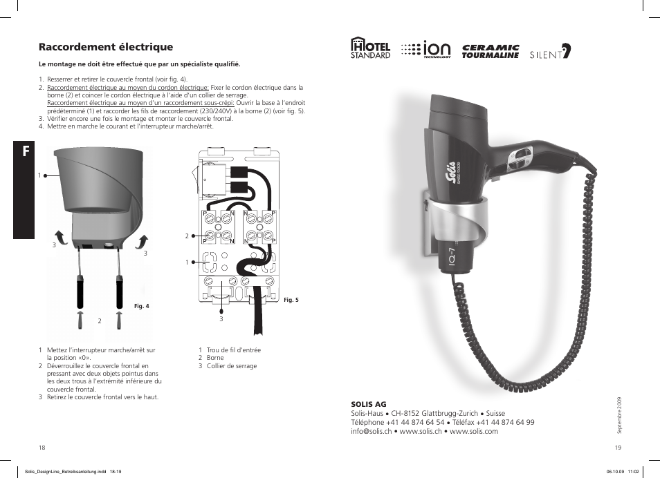 Raccordement électrique | SOLIS IQ-7 Design Line User Manual | Page 10 / 18