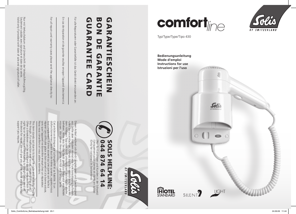 SOLIS Comfort Line User Manual | 10 pages