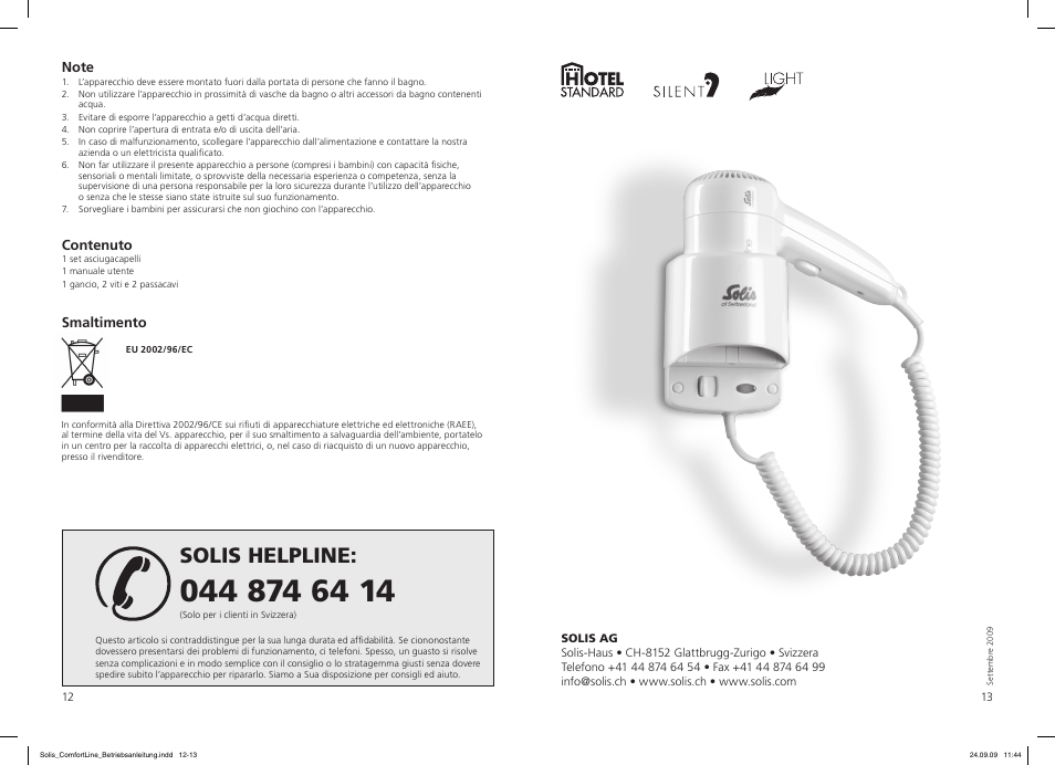Solis helpline | SOLIS Comfort Line User Manual | Page 7 / 10