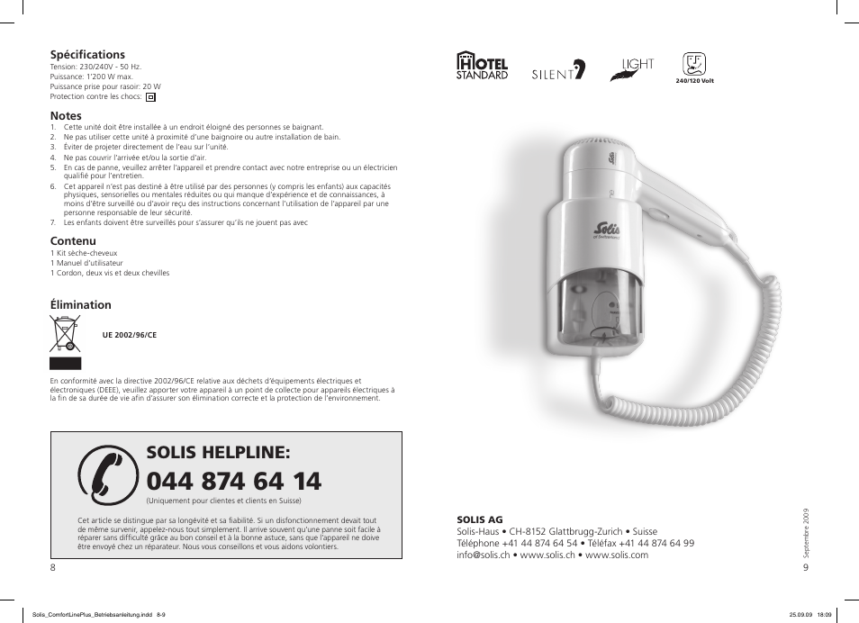 Solis helpline | SOLIS Comfort Line Plus User Manual | Page 5 / 10