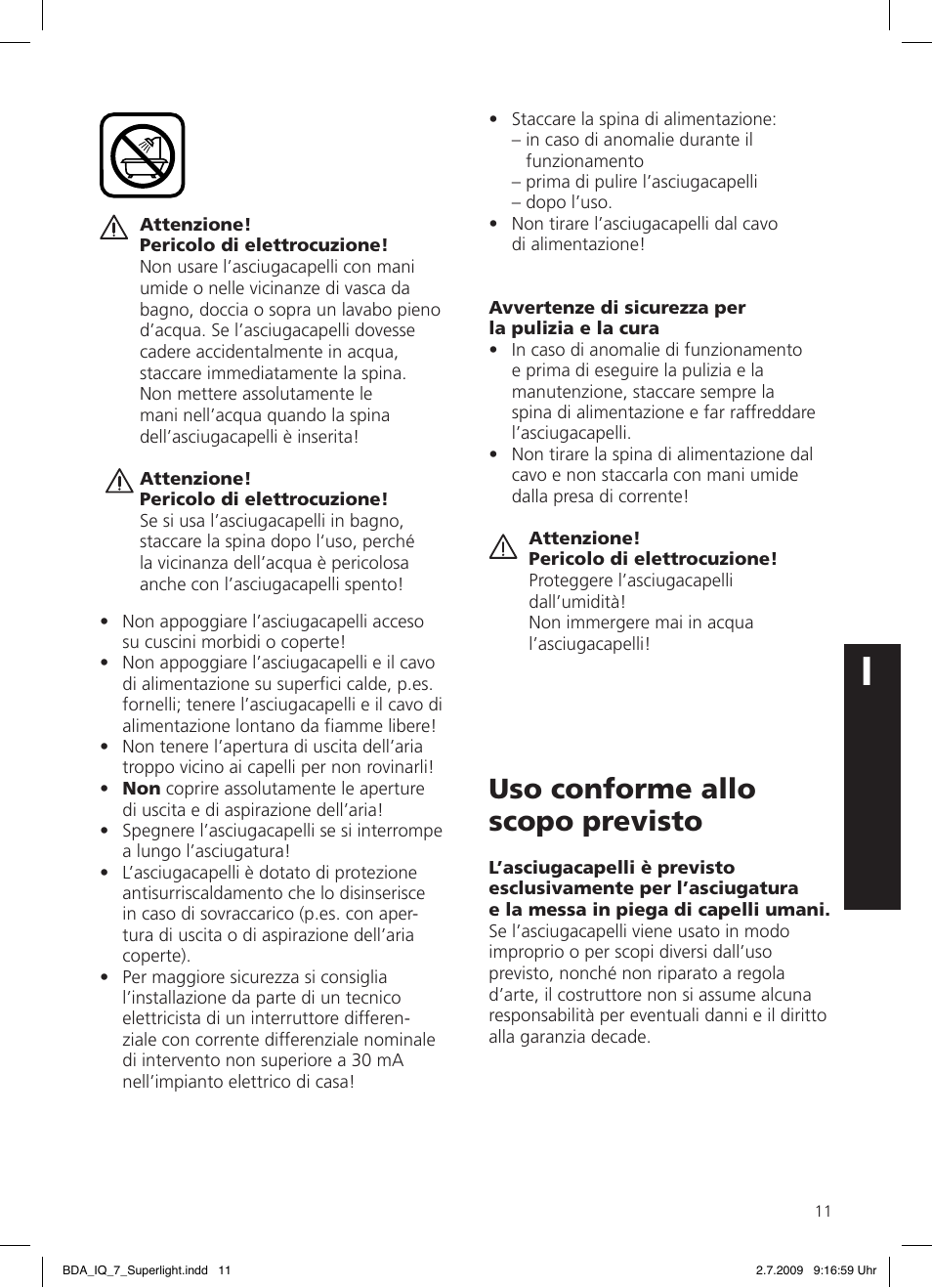Uso conforme allo scopo previsto | SOLIS IQ-7 Moonlight User Manual | Page 11 / 16