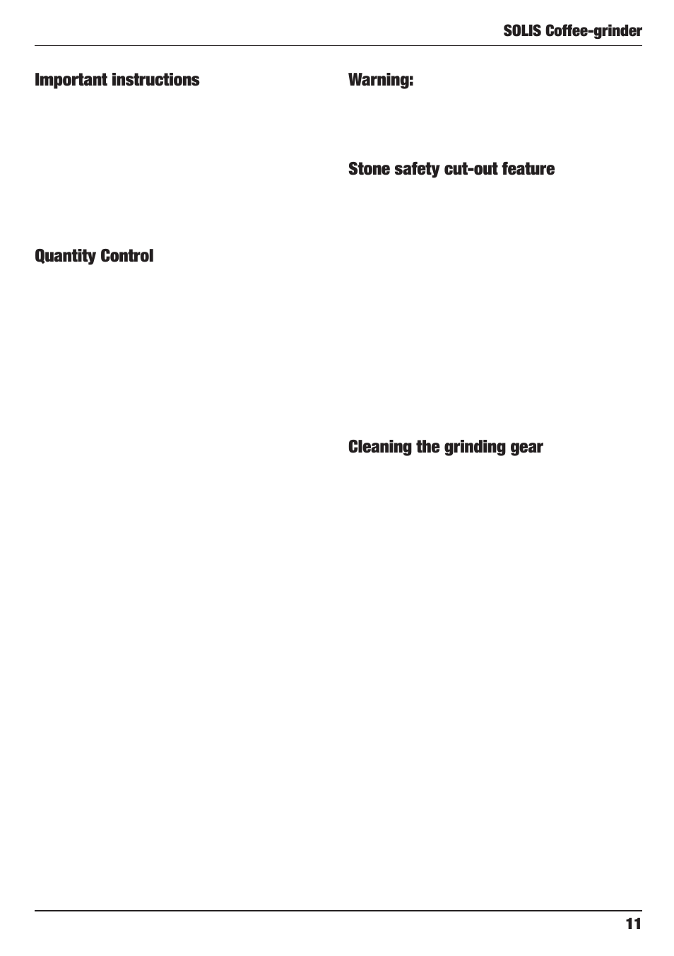 SOLIS Grinder Scala User Manual | Page 11 / 12