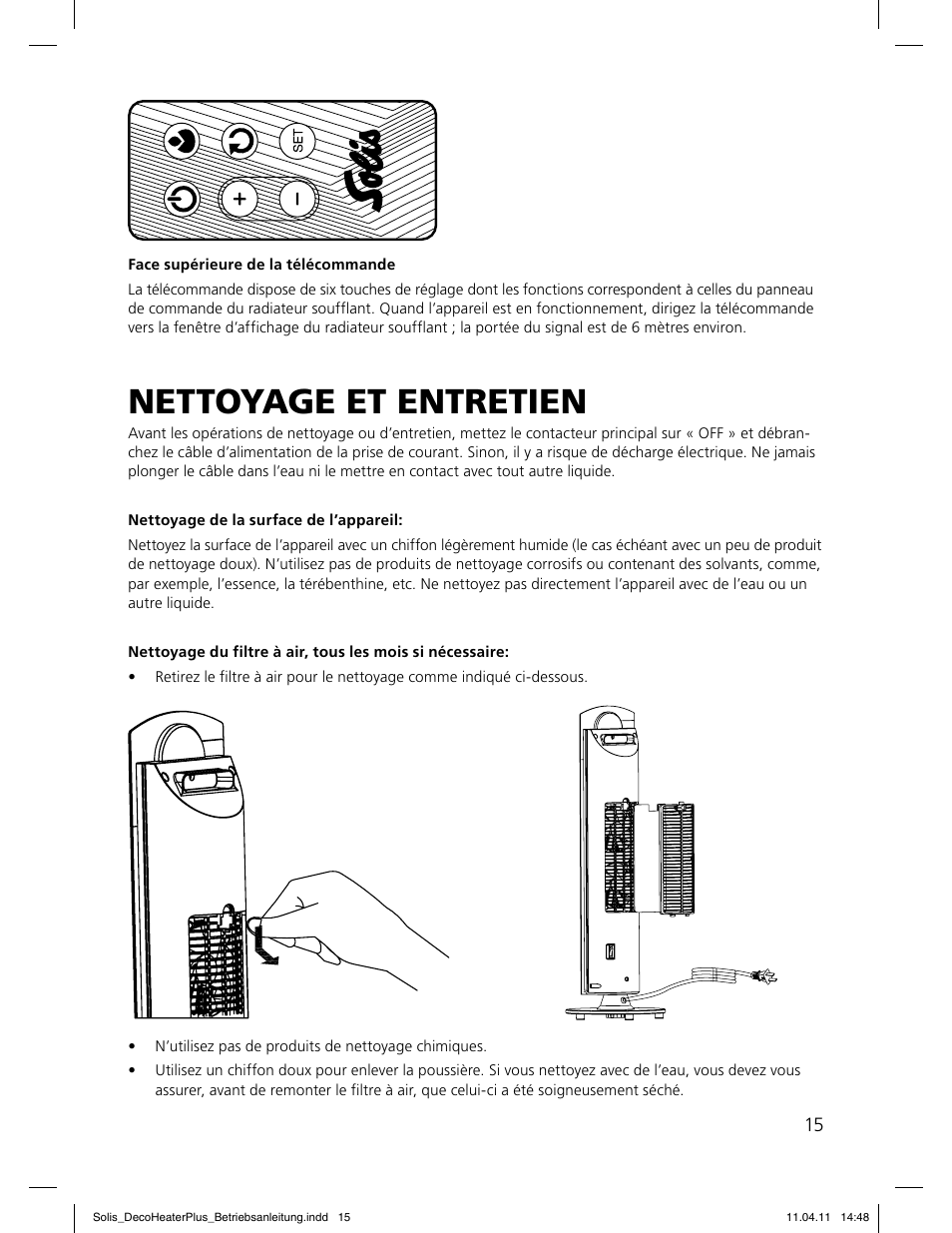 Netto y age et entr etien | SOLIS Deco Heater Plus User Manual | Page 15 / 34